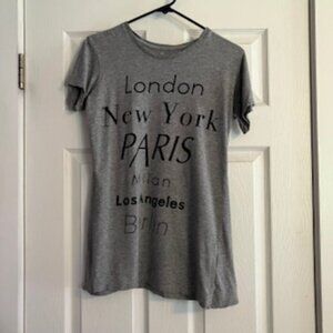 T-Bar T-shirt London, New York, Paris,Milan, LA, Berlin size xs